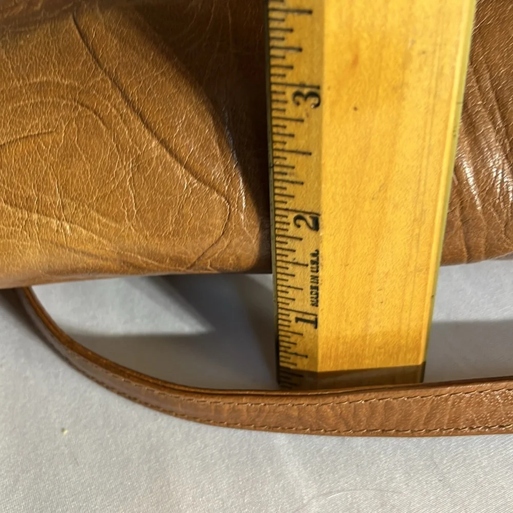 Gabriella cognac Brown leather animal print envelope crossbody bag communter bag